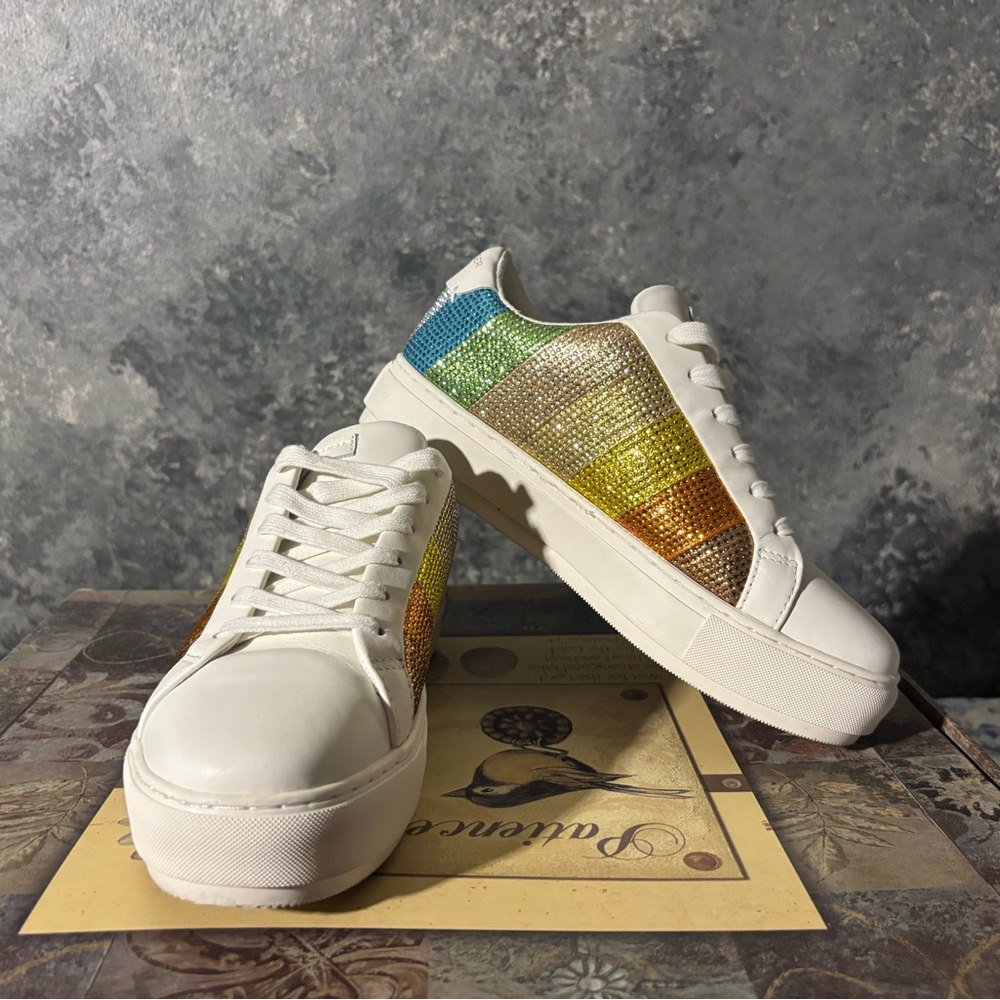 Kurt Geiger London Laney White Crystal Sneakers - Picture 16 of 16